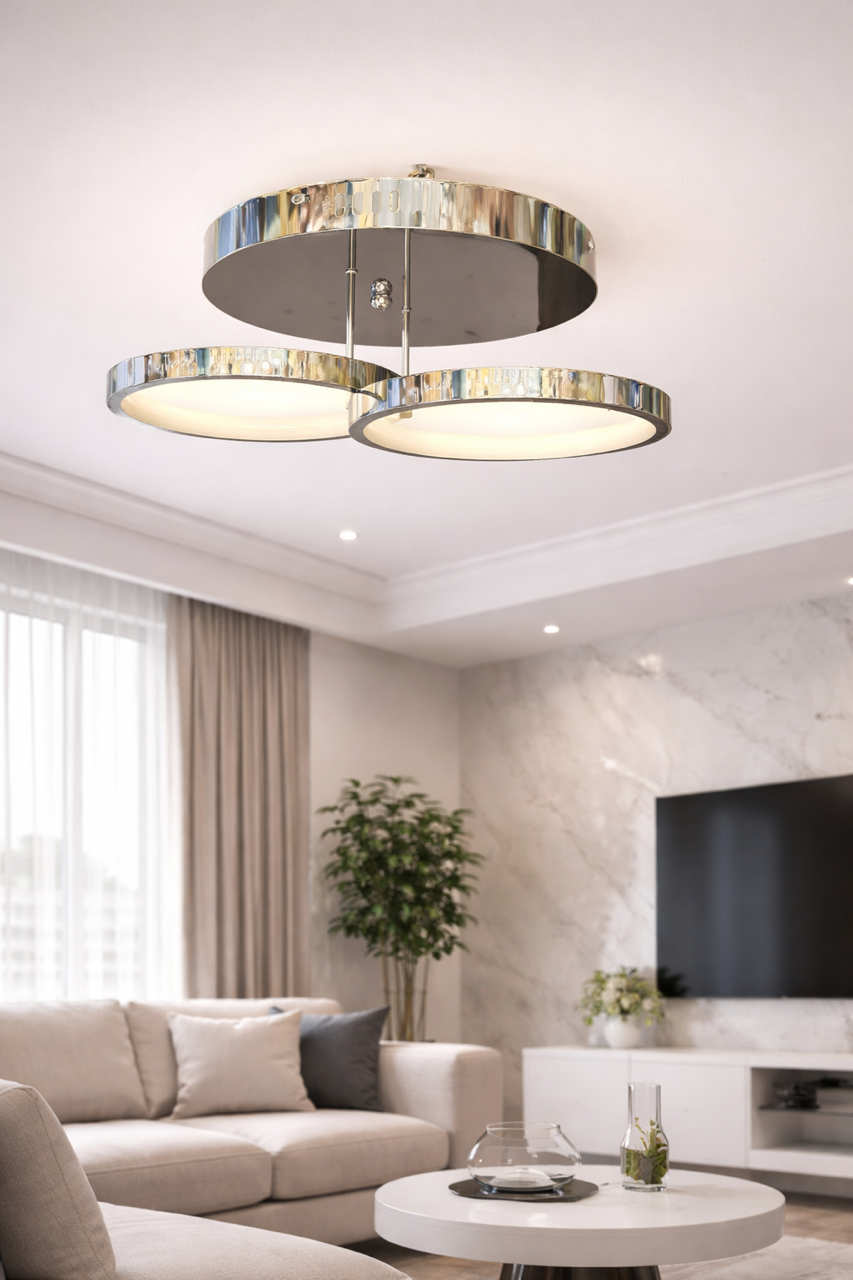 LED φωτιστικό οροφής με κύκλους ασημί